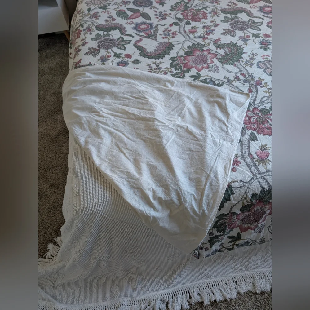 Pottery Barn Floral Duvet Cover King 108x92 Cotton Linen Botanical Cottagecore